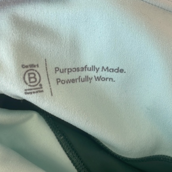 ATHLETA ELATION ASYMMETRICAL 7/8 GREEN COLORBLOCK LEGGINGS - Picture 6 of 6